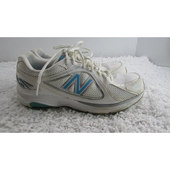 NEW BALANCE 847 Womens SIZE 9.5(2A) WHITE/AQUA WW847WB CUSHIONED WALKING SHOE - Picture 4 of 9